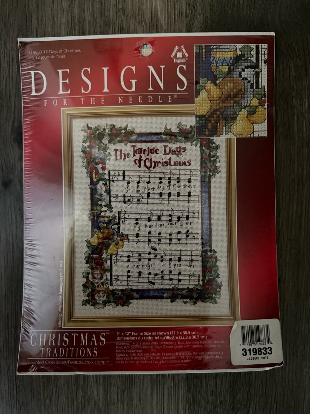 The Twelve Days of Christmas Cross-Stitch Wall Art - Multi-Color